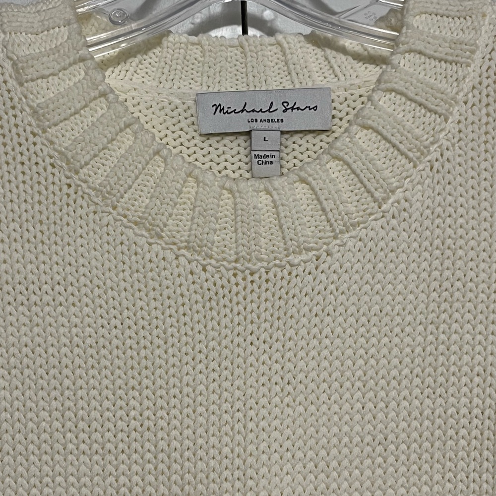 Michael Stars Anthropologie Merle Crewneck Knit Sweater Ivory